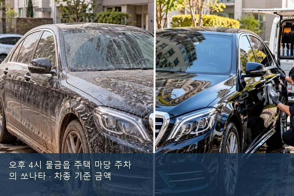 오후 4시 물금읍 주택 마당 주차의 쏘나타 · 차종 기준 금액